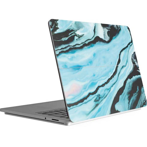 Aqua Blue Marble Ink Surface Laptop Studio Skin